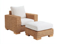 Poltrona da giardino - rattan-tessuto-legno - 96x90x84 cm - naturale-bianco - stile naturale