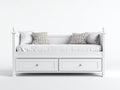 Divano letto - Legno-Tessuto - 211x98x92 cm - Bianco - Classico decorativo