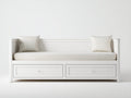 Divano letto - Legno-Tessuto - 203x94x86 cm - Bianco - Nordico semplice
