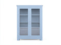 Vetrina - legno-vetro - 92x38x142 cm - azzurro chiaro - stile classico moderno