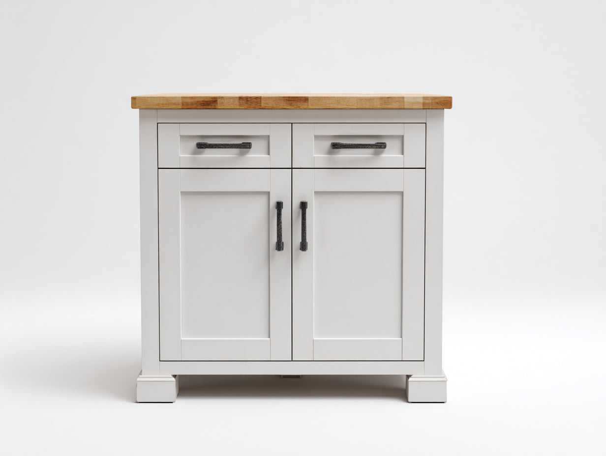 Credenza-legno-MDF-metallo-104x58x94 cm-bianco caldo-rovere naturale-rustico moderno