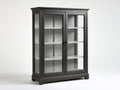 Vetrina - legno-vetro - 112x43x154 cm - grigio fumo - stile classico contemporaneo
