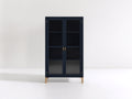 Vetrina - legno-vetro - 86x37x148 cm - blu notte - stile nordico elegante