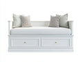 Divano letto - Legno-Tessuto - 209x97x88 cm - Bianco - Classico moderno