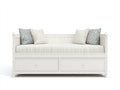Divano letto - Legno-Tessuto - 211x98x91 cm - Bianco-Beige - Classico costiero