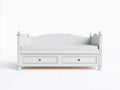 Divano letto - Legno-Tessuto - 210x96x91 cm - Bianco-Oro - Classico decorativo
