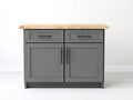 Credenza-legno-MDF-metallo-118x60x92 cm-grigio antracite-rovere naturale-minimalista