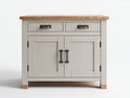 Credenza-legno-MDF-metallo-114x59x95 cm-bianco avorio-rovere rustico-country contemporaneo