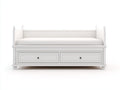 Divano letto - Legno-Tessuto - 207x96x91 cm - Bianco - Classico elegante