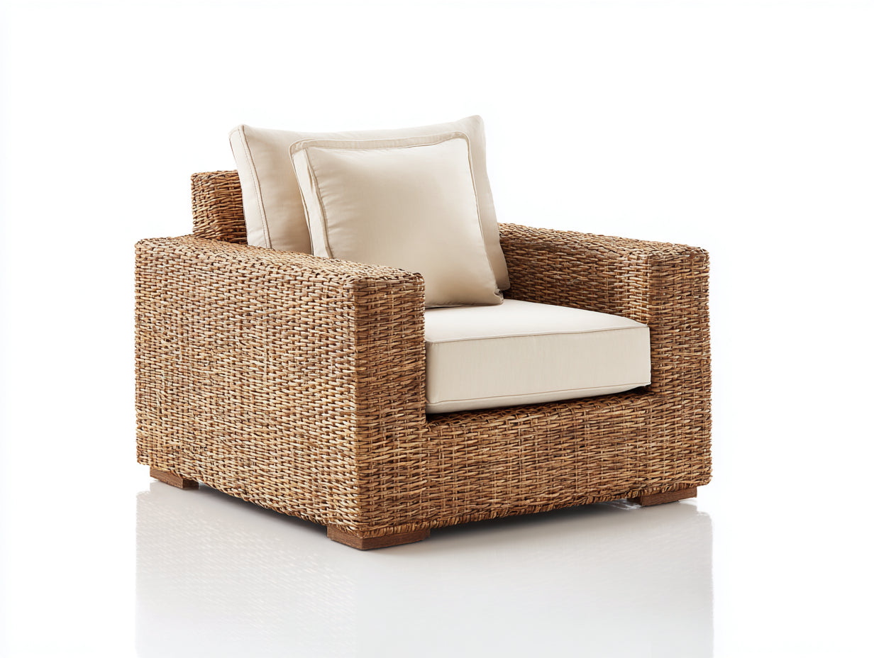Poltrona da giardino-rattan-legno-87x84x79 cm-naturale-avorio-stile naturale