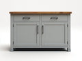 Credenza-legno-MDF-metallo-132x63x96 cm-grigio pietra-rovere naturale-industriale raffinato