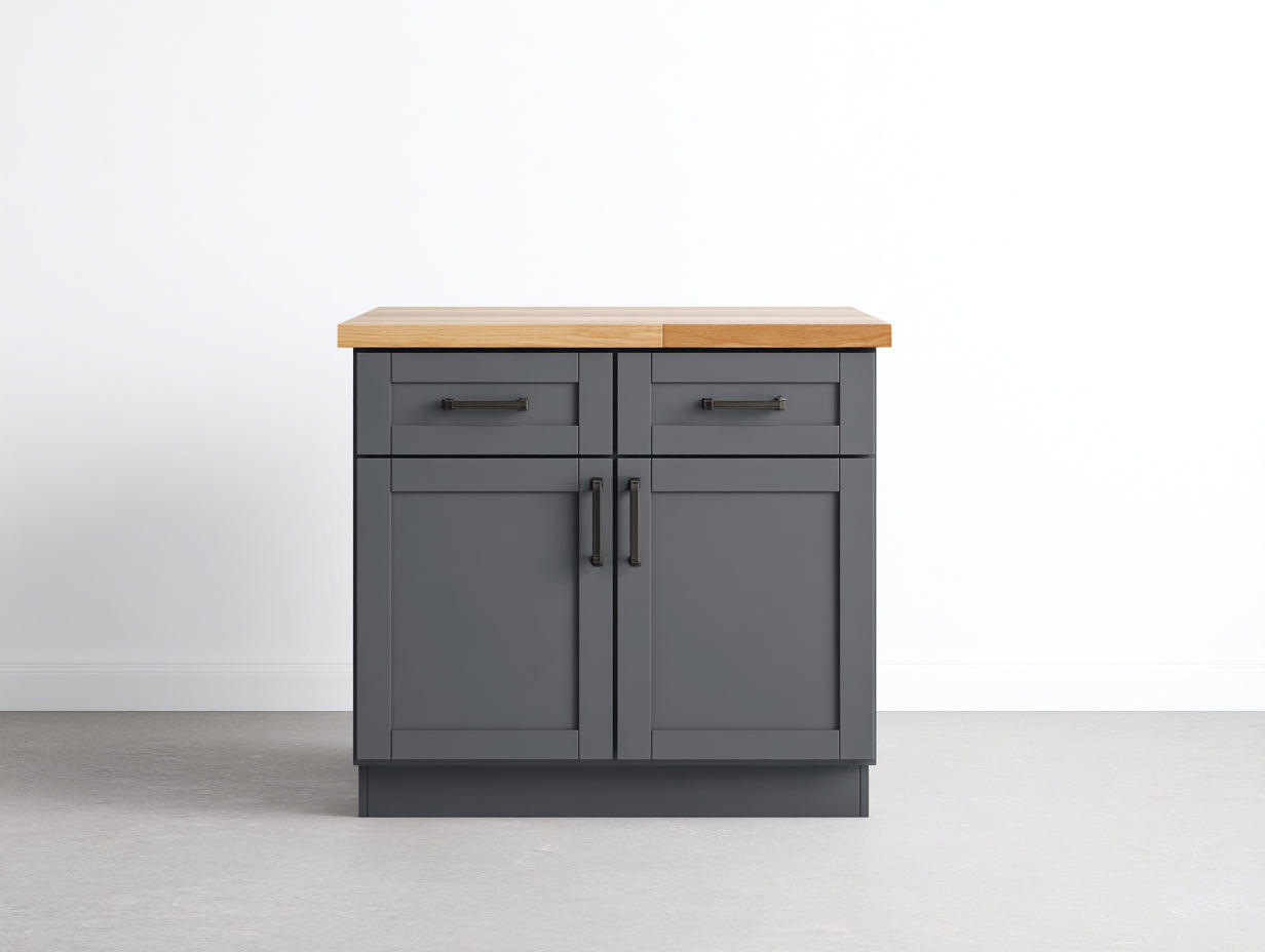 Credenza-legno-MDF-metallo-96x57x91 cm-grigio grafite-rovere chiaro-industriale moderno