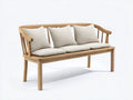 Panche da giardino - legno-tessuto - 182x66x90 cm - rovere-beige - stile moderno
