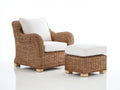 Poltrona da giardino - rattan-tessuto-legno - 94x88x80 cm - miele-bianco - stile naturale
