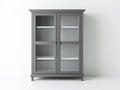 Vetrina - legno-vetro - 104x42x151 cm - grigio antracite - stile classico raffinato