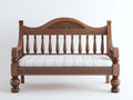 Panche da giardino - legno-tessuto - 162x60x108 cm - marrone chiaro-bianco - stile vintage