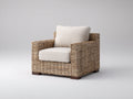 Poltrona da giardino - rattan-tessuto-legno - 92x89x77 cm - sabbia-crema - stile moderno