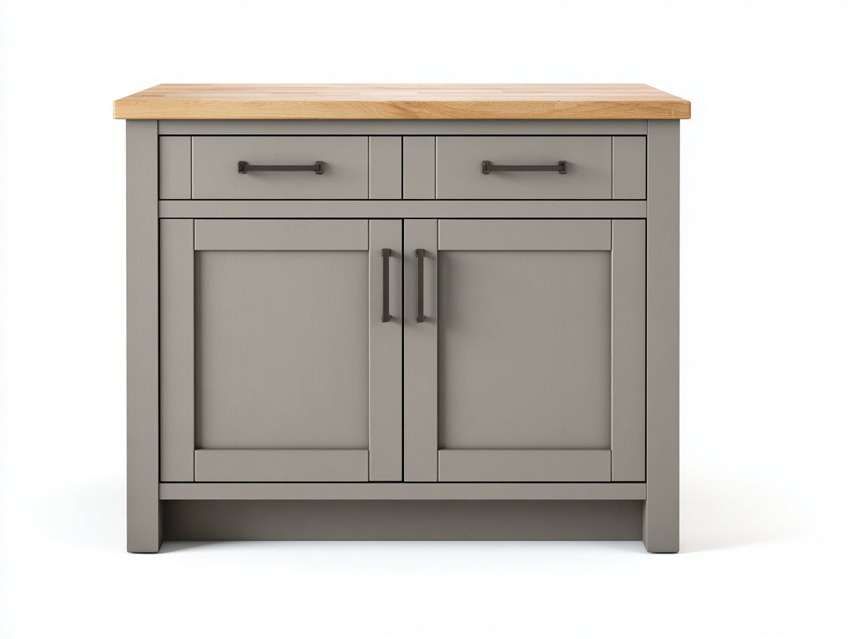Credenza-legno-MDF-metallo-122x61x94 cm-grigio talpa-rovere naturale-rustico contemporaneo